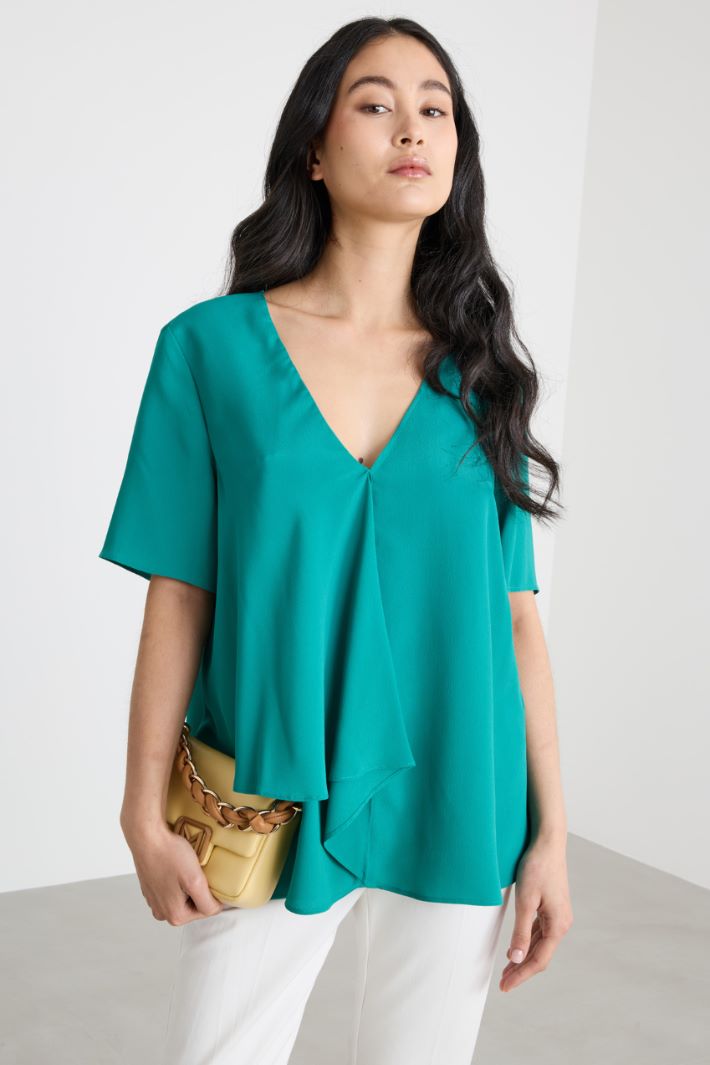Asymmetric ruffle blouse Intrend - 2
