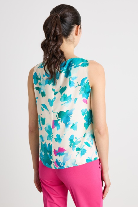 Top de sarga estampada