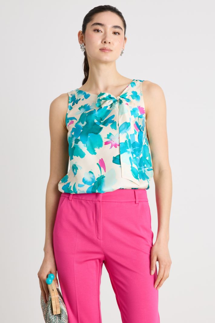 Top in twill stampato Intrend - 2