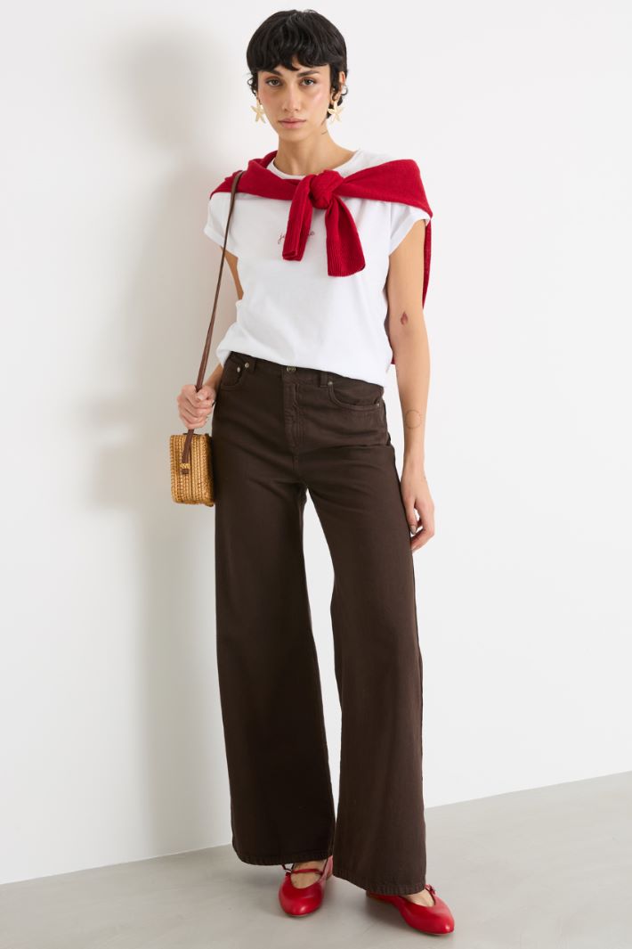 Wide-leg bull denim trousers Intrend