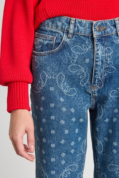 Jeans flare con stampa