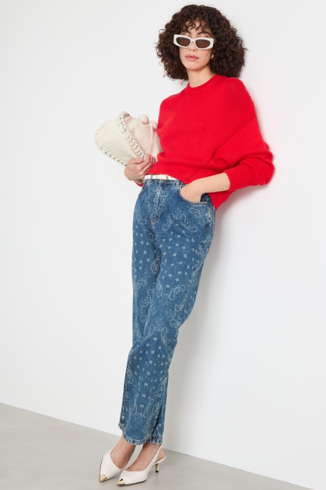 Patterned flared jeans Intrend