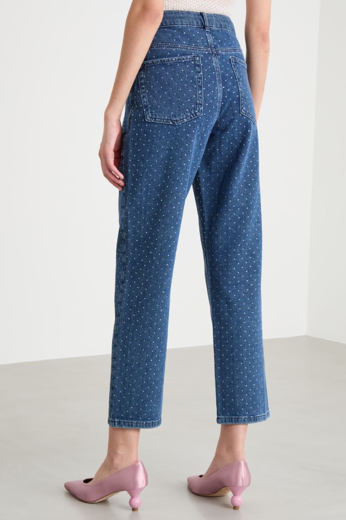Straight-fit jeans with rhinestones Intrend - 4