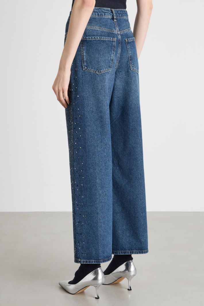 Wide-leg jeans with rhinestones Intrend - 4