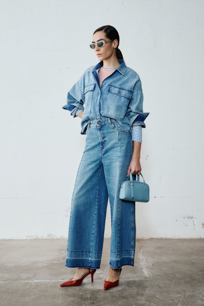 Wide-Leg Jeans with Topstitching Intrend - 5