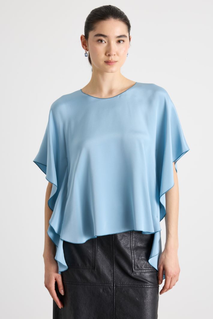 Blusa fluida in crepe de Chine Intrend - 3