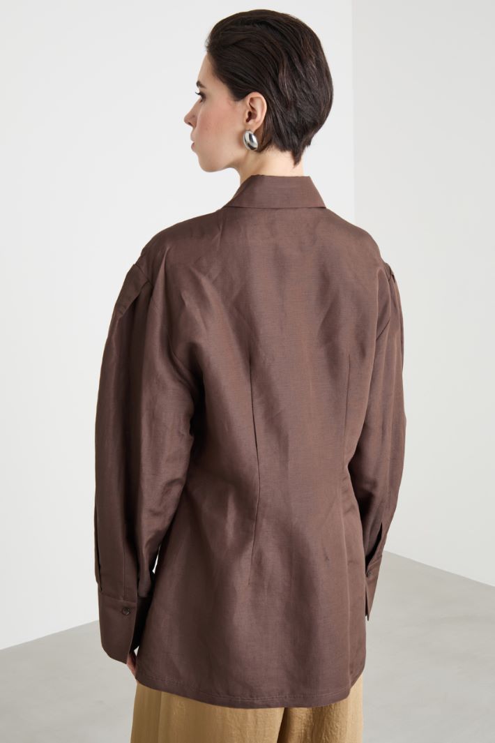 Long linen and silk canvas shirt Intrend - 4