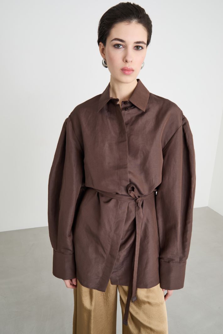 Long linen and silk canvas shirt Intrend - 2