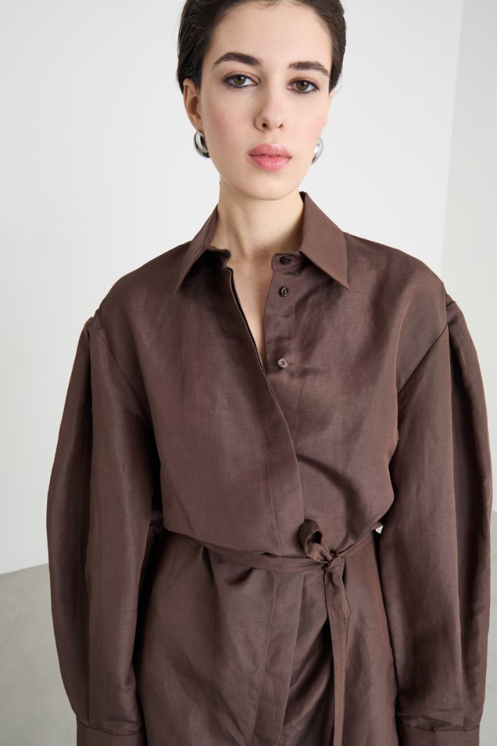 Long linen and silk canvas shirt Intrend - 3