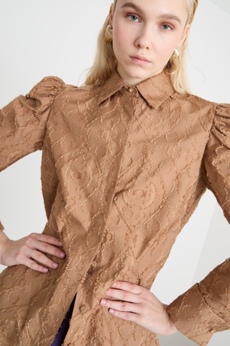 Camicia in jacquard fil coupé