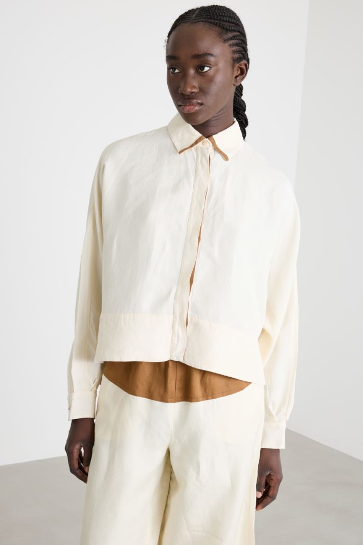 Blusa boxy in twill Intrend - 2