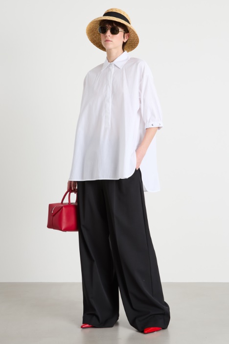 Wide-fit poplin shirt Intrend