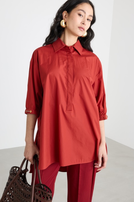 Wide-fit poplin shirt Intrend