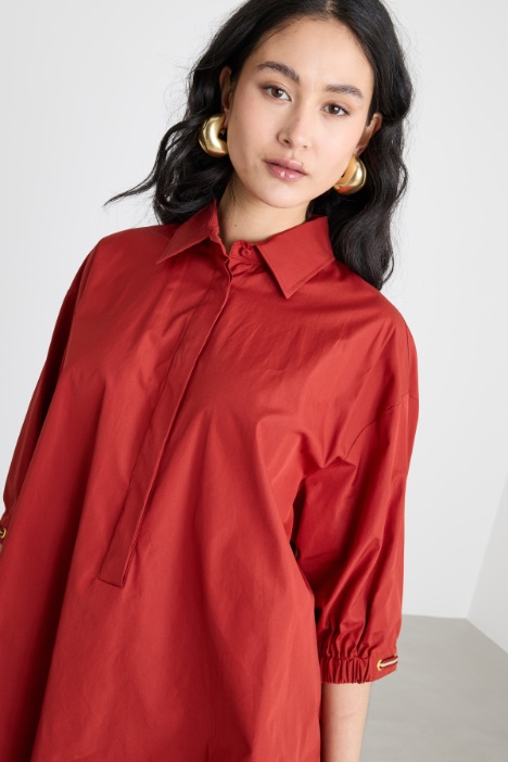 Camicia ampia in popeline