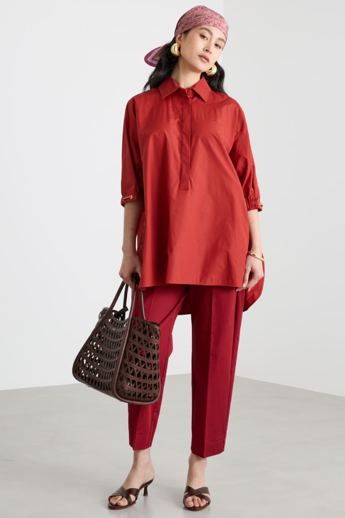 Wide-fit poplin shirt Intrend