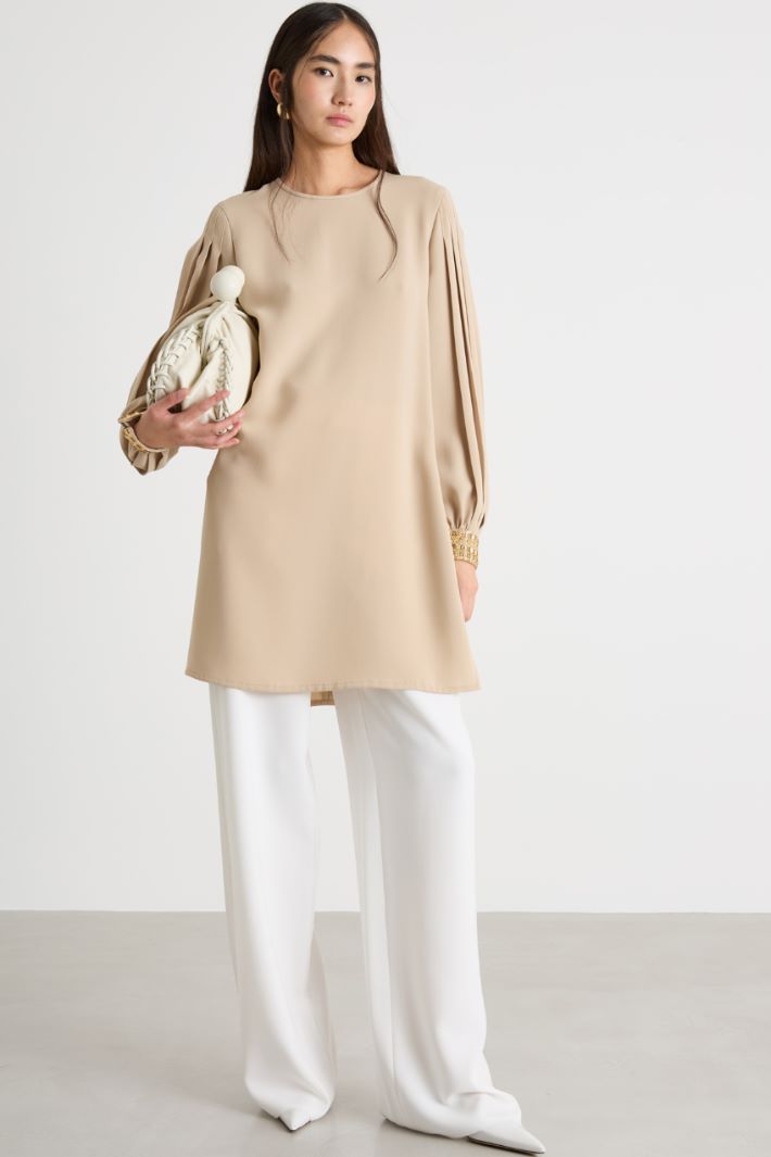 Cady tunic with plissé sleeves Intrend
