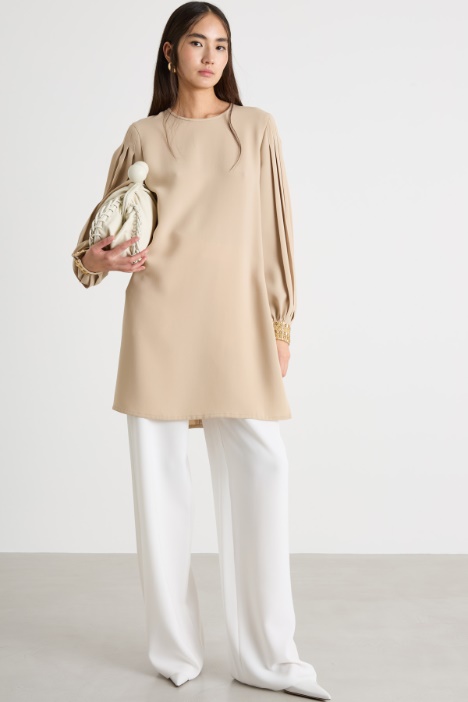 Cady tunic with plissé sleeves Intrend