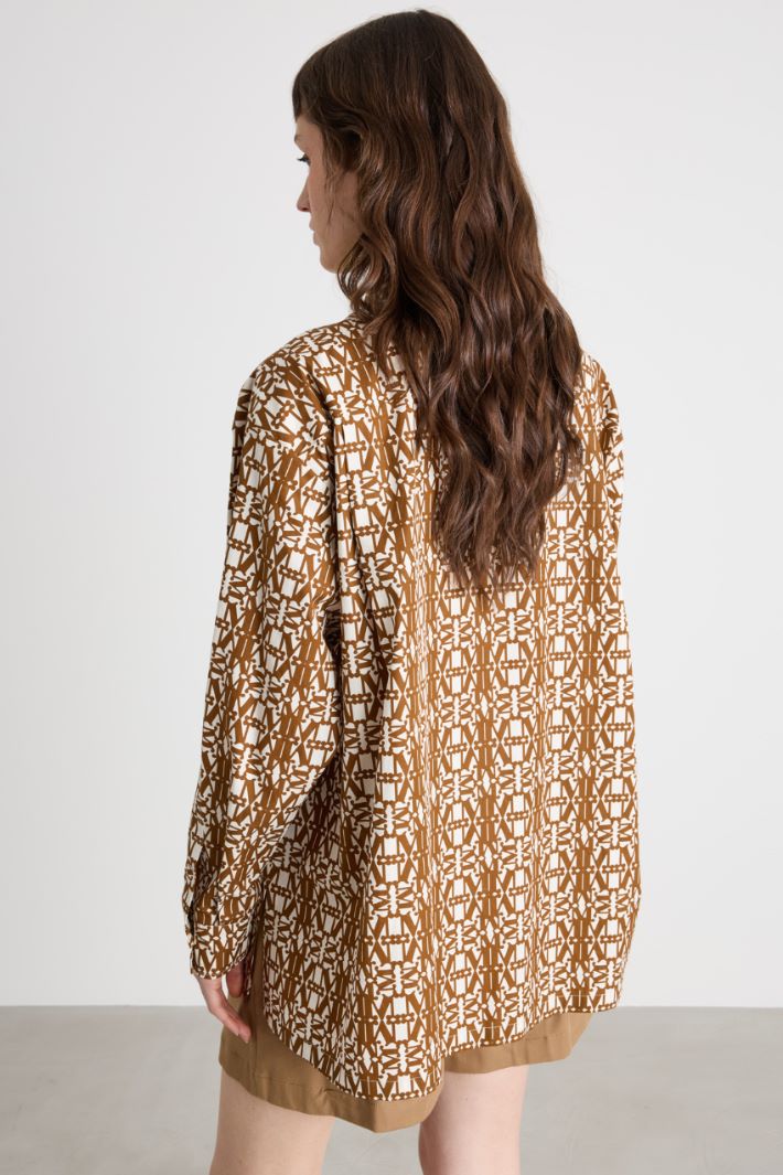Blusa over in popeline stampato Intrend - 4