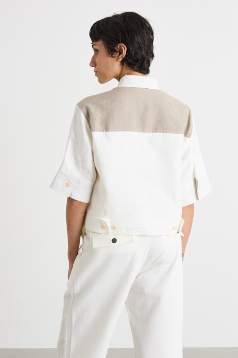 Camicia crop in tela