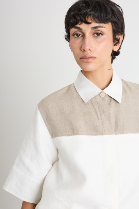Camicia crop in tela