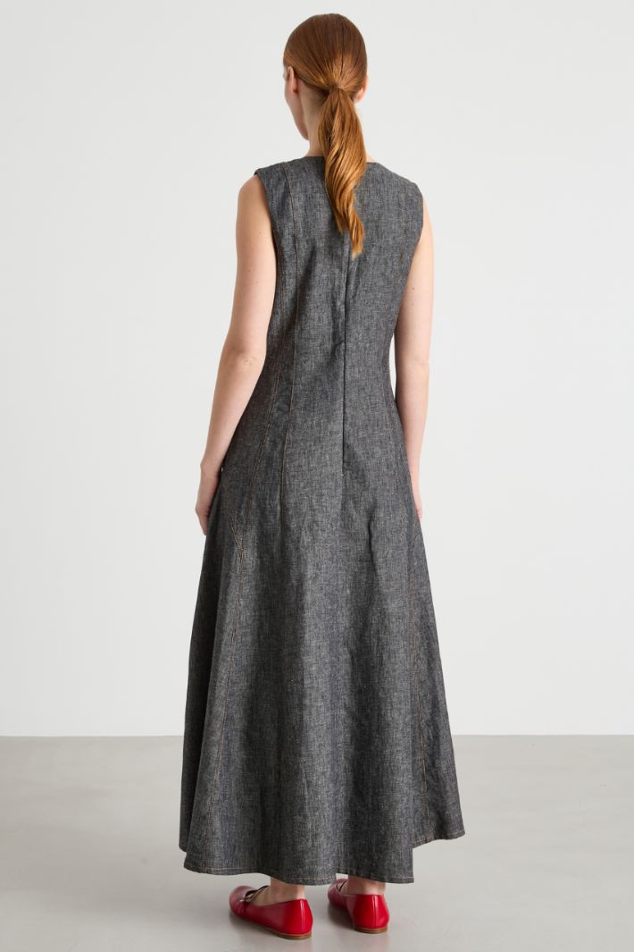 Vestido largo efecto denim Intrend - 4