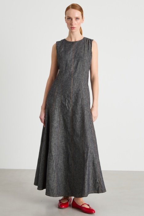 Abito lungo effetto jeans