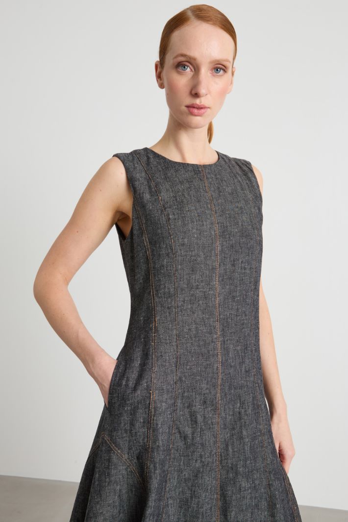 Vestido largo efecto denim Intrend - 3