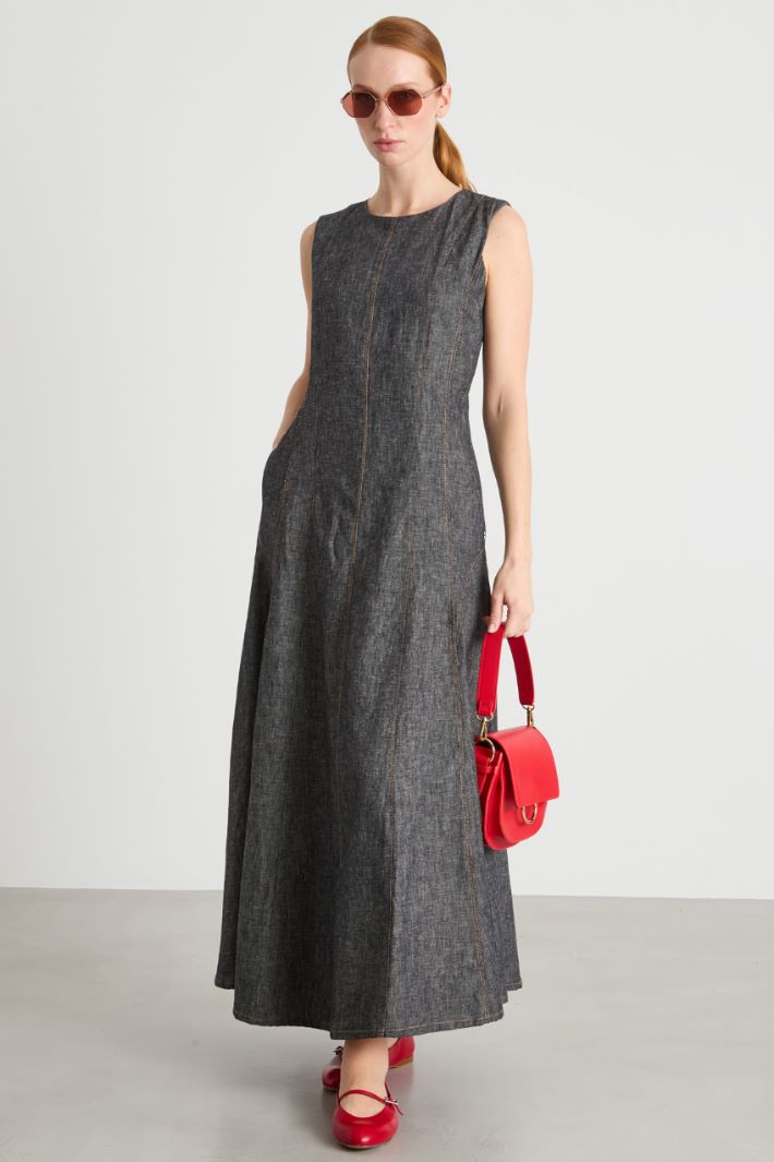 Vestido largo efecto denim Intrend