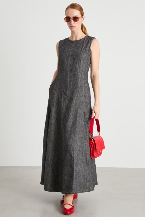 Vestido largo efecto denim Intrend