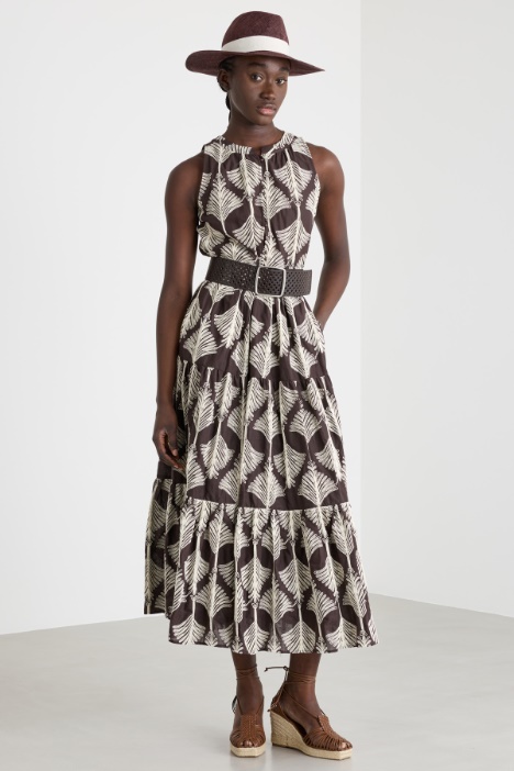 Abito lungo in mussola ricamata Intrend