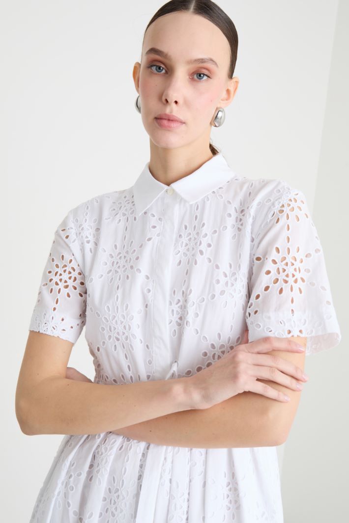 Broderie Anglaise Shirt Dress Intrend - 3