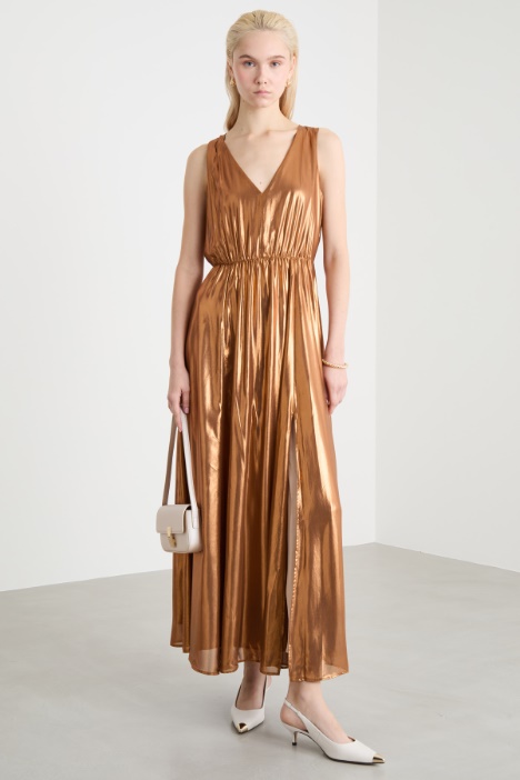 Laminated georgette maxi dress Intrend