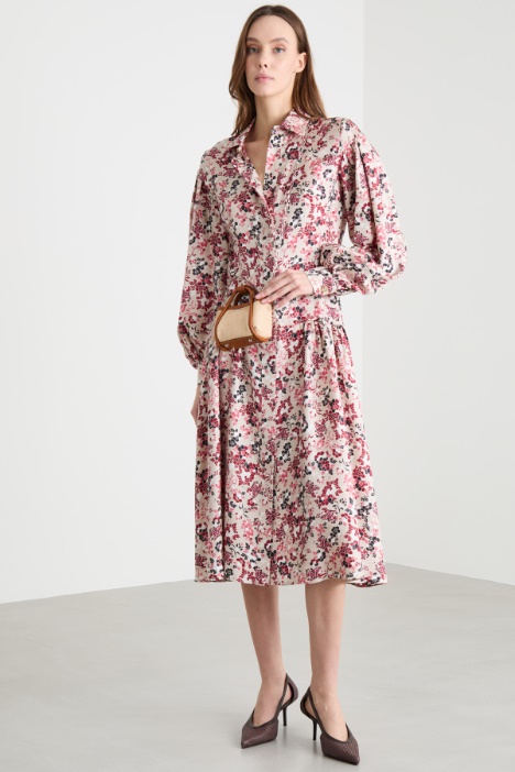 Midi shirt dress with full sleeves Intrend