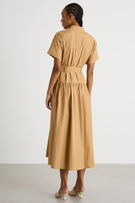 Vestido camisero de popelina