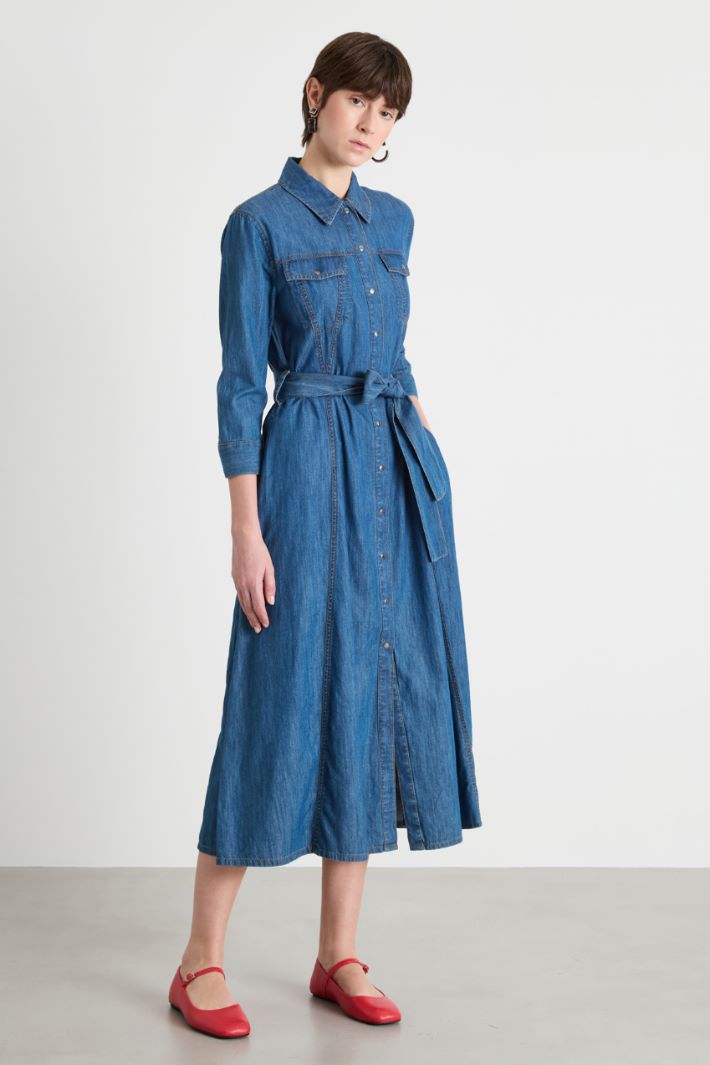 Chemisier lungo con cintura Intrend - 2