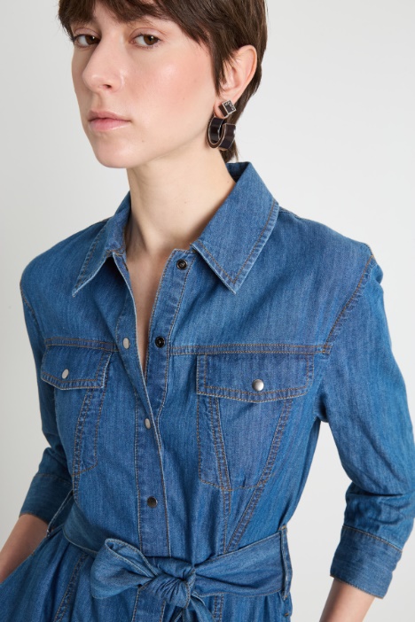 Chemisier lungo con cintura