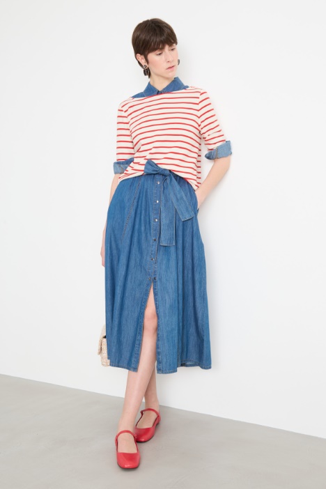 Chemisier lungo con cintura Intrend