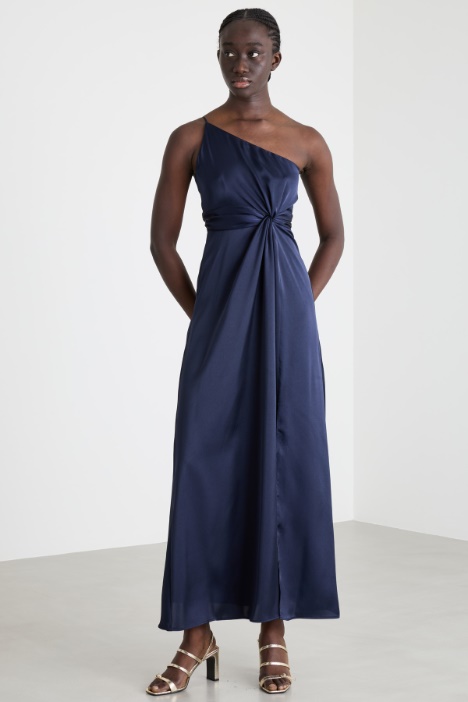 Abito monospalla in raso