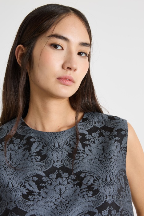 Abito corto in jacquard