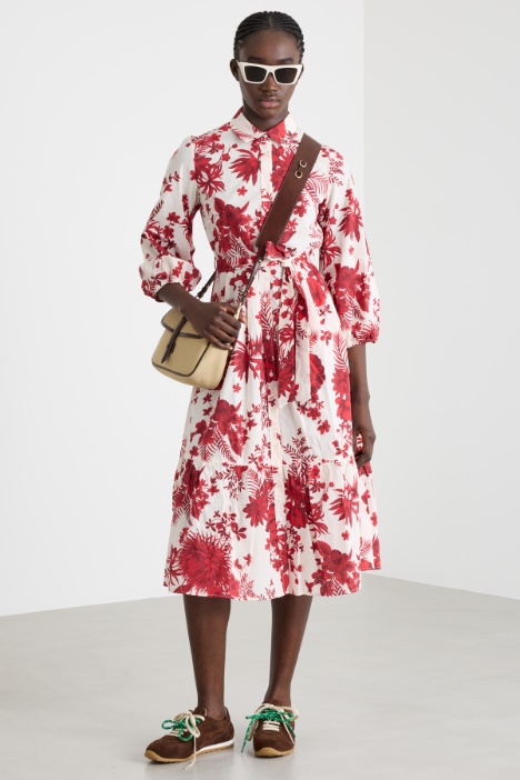 Midi shirt dress in muslin Intrend