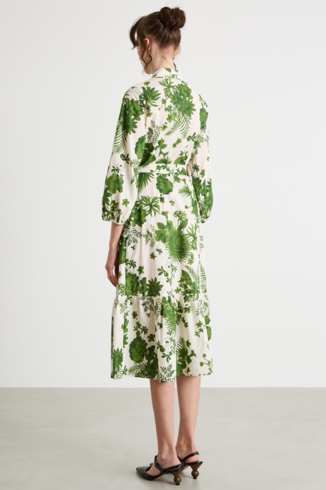 Vestido camisero midi de muselina