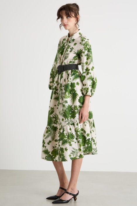 Midi shirt dress in muslin Intrend