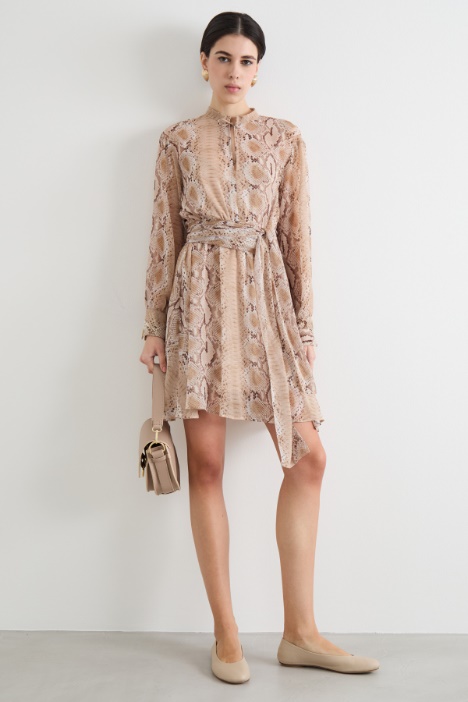 Animal print georgette dress Intrend