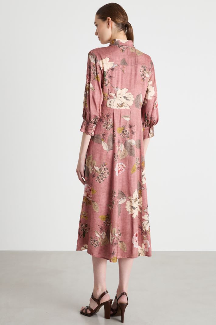 Printed satin shirt dress Intrend - 4