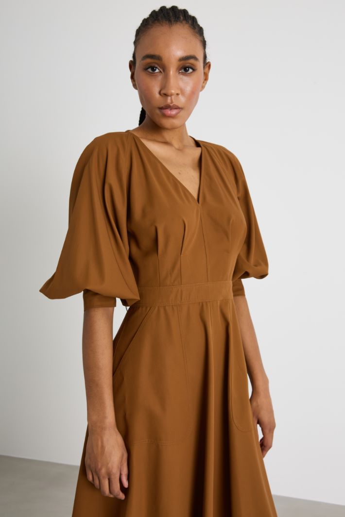 Midi dress with puff sleeves Intrend - 3