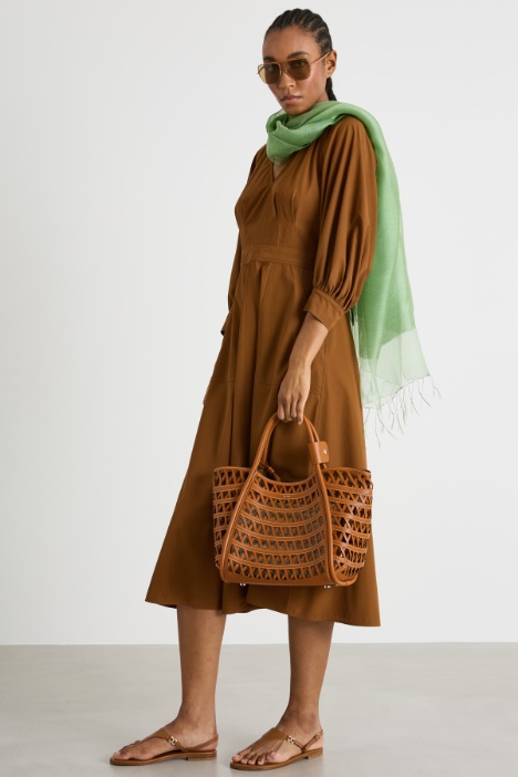 Midi dress with puff sleeves Intrend