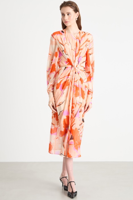 Abito in georgette con cut-out