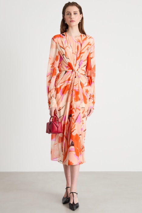 Cut-out georgette dress Intrend