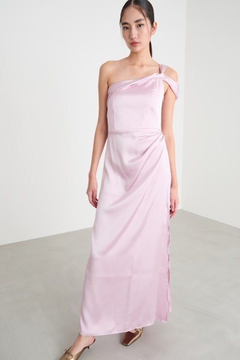 Abito monospalla in raso