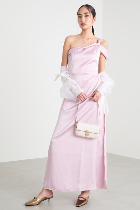 One-shoulder satin dress Intrend